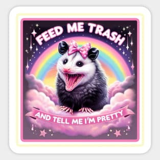 Pretty Trash Opossum Sticker